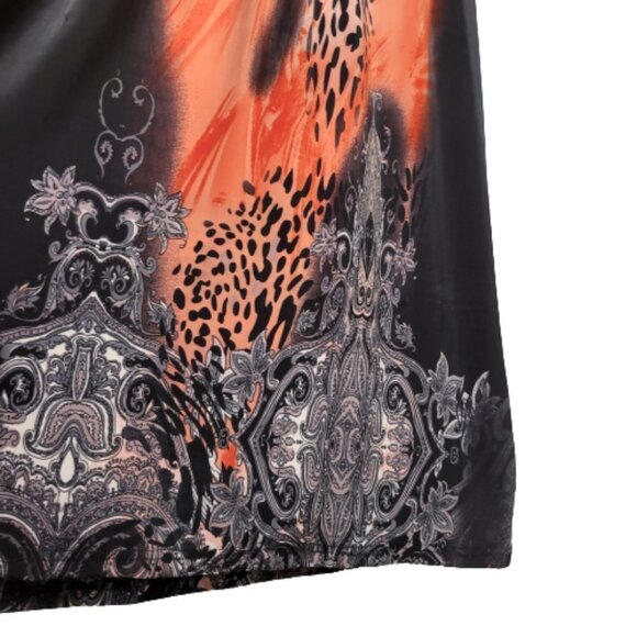 ORANGE and Black Short Sleeve Ruched Stretchy V Neck Summer Maxi Long Dress - Picture 9 of 16